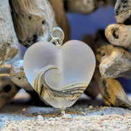 Frosted Sea Heart Pendant