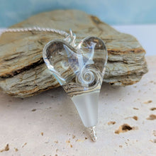 Load image into Gallery viewer, Frosted &amp; Sparkling Sea Extra Large Heart Pendant