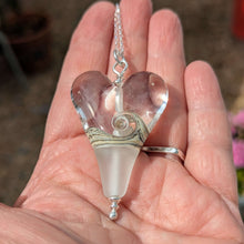 Load image into Gallery viewer, Half Frosted Extra Large Heart Pendant