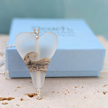 Load image into Gallery viewer, Frosted &amp; Sparkling Sea Extra Large Heart Pendant