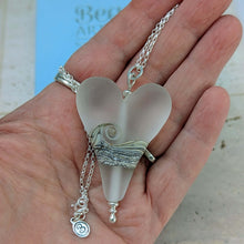 Load image into Gallery viewer, Frosted &amp; Sparkling Sea Extra Large Heart Pendant