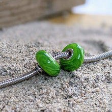Load image into Gallery viewer, Green Dragon Silver Cored Beads