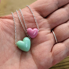 Load image into Gallery viewer, H is for Heart ... simple glass heart with choice of chain