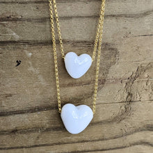 Load image into Gallery viewer, H is for Heart ... simple glass heart with choice of chain