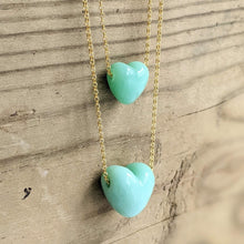 Load image into Gallery viewer, H is for Heart ... simple glass heart with choice of chain