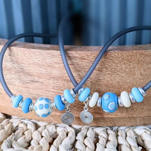 Lush Tubes - teal/turquoise necklaces