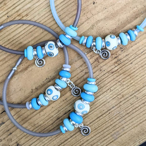 Lush Tubes - teal/turquoise bracelets
