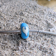Matt Heart Silver Cored Beads