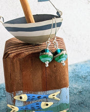 Load image into Gallery viewer, Deep Sea Ball Drop Earrings in Blue or Green