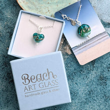 Load image into Gallery viewer, Deep Sea Beach Babe Heart Pendant in Blue or Green