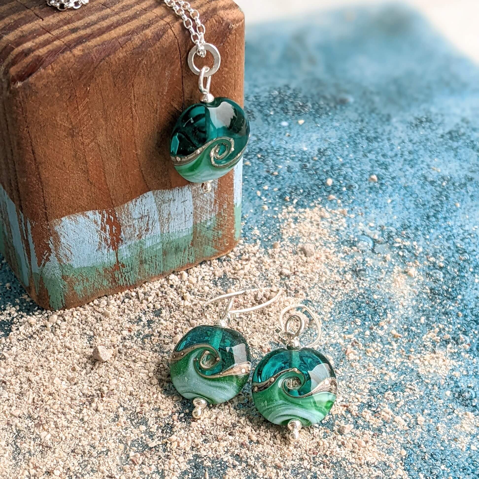 Handmade Earrings Handmade Jewellery Beach Art Glass