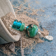 Deep Sea Beach Ball Necklace in blue or green