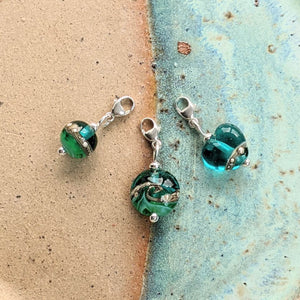 Deep Sea Clip On Charm in Blue or Green