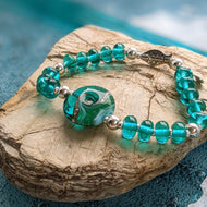 Deep Sea Silver Fish Bracelet in Blue or Green