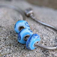 Ocean Waves Silver Cored Beads