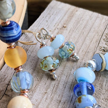 Load image into Gallery viewer, Saltwater Earrings, amber or blue