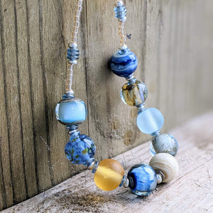 Saltwater Necklace, amber or blue