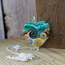 Load image into Gallery viewer, Sand &amp; Sea Heart Pendant (sea at the top)