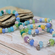Shades of Sea Glass Bead Bracelet