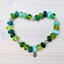 Load image into Gallery viewer, Shades of Green Bead Bracelet