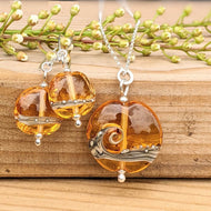 Shoreline Pendant, Medium or Mini, in Amber