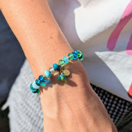 Sun Glitter Beaded Bracelet in Green
