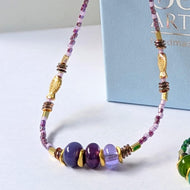 Sun Glitter Necklace in Purple