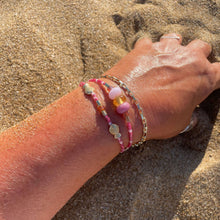 Load image into Gallery viewer, Sun Glitter Triple Wrap Bracelet in Pink