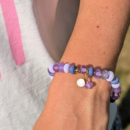 Sun Glitter Beaded Bracelet in Purple