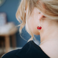 RED Heart Earrings