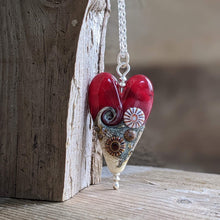 Load image into Gallery viewer, Red Sea Long heart pendant - clearance sale - only one available