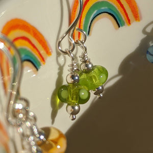 Tiny Rainbow Bead Earrings