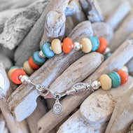 Beachy Bracelet with Silver Fish