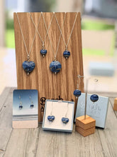 Load image into Gallery viewer, Blue Surf Lentil Earrings-Earrings-Beach Art Glass