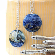 Blue Surf Lentil Pendant, choice of styles