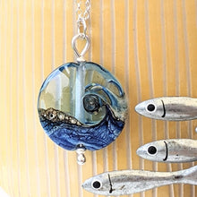 Load image into Gallery viewer, Blue Surf Lentil Pendant, choice of styles