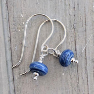 Blue and Green Tiny Bead Earrings-Earrings-Beach Art Glass