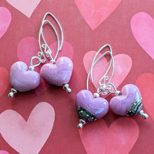 Load image into Gallery viewer, Bouquet Heart Earrings in Opaque Pink