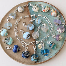 Load image into Gallery viewer, Beach Art Glass Silver Charm Bracelet With Clip On Charm