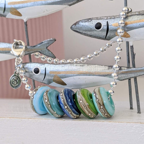 Coastal Big Hole Bead Set-Bracelet Beads-Beach Art Glass