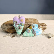 Coastal Path Long Heart Pendant