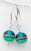 Load image into Gallery viewer, Deep Blue Sea Ball Drop Earrings-Earrings-Beach Art Glass
