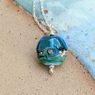 Deep Sea Beach Babe Lentil Pendant in Blue or Green