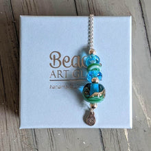 Load image into Gallery viewer, Deep Blue Sea Beach Ball Necklace-Necklace-Beach Art Glass
