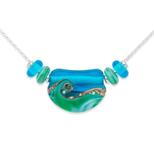 Load image into Gallery viewer, Deep Blue Sea Curve Necklace-Necklace-Beach Art Glass