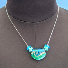 Load image into Gallery viewer, Deep Blue Sea Curve Necklace-Necklace-Beach Art Glass