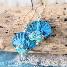 Load image into Gallery viewer, Deep Blue Sea Shell Earrings