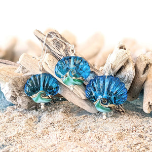 Deep Blue Sea Shell Earrings