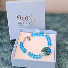 Load image into Gallery viewer, Deep Sea Silver Fish Bracelet in Blue or Green