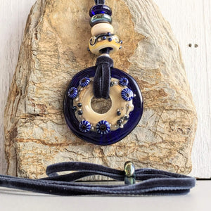 Midnight Waves Disc Necklace